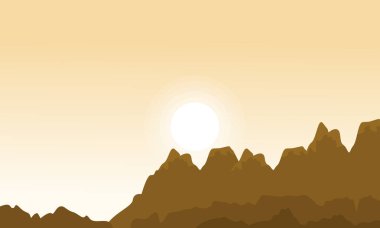 Cliff tasarlamak vektör düz peyzaj