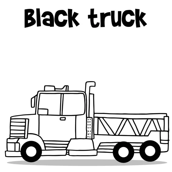 Vervoer van vrachtwagen met hand tekenen — Stockvector