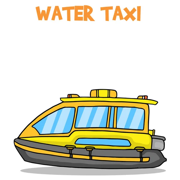 Taxi de agua amarilla de recogida de transporte — Vector de stock