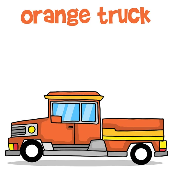 Ilustrasi transportasi truk oranye - Stok Vektor