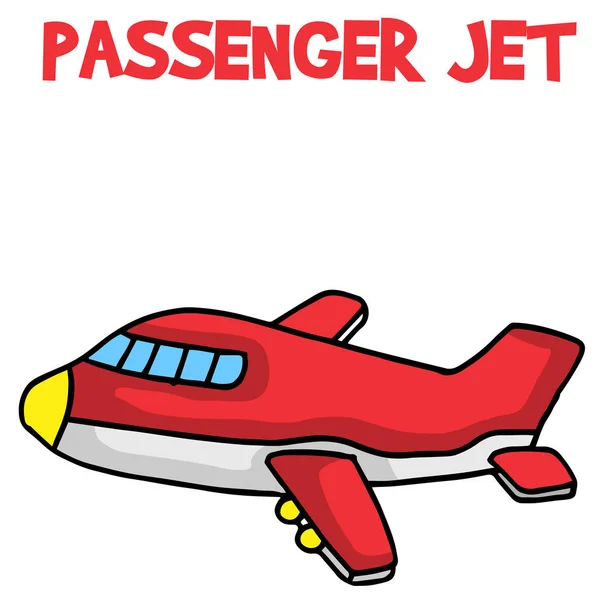 Transporte de dibujos animados de pasajeros rojos — Vector de stock