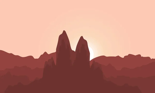 Landschaft aus Wüste und Klippen — Stockvektor