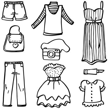 Kadınlar nesne topluluğu doodle