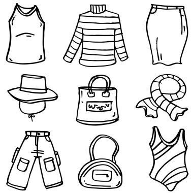 Giyim Aksesuarları koleksiyonu doodle