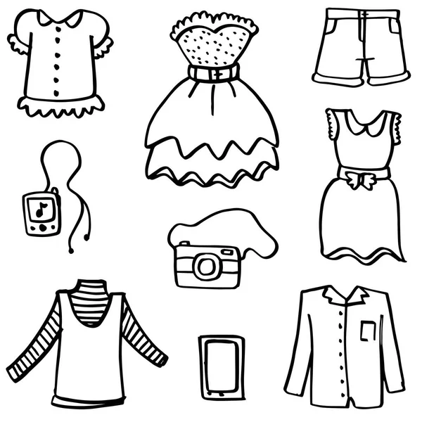 Doodle ρούχα για γυναίκες — Διανυσματικό Αρχείο