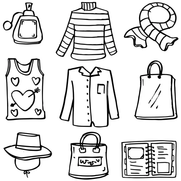 Стиль одягу та сумка для жінок — стоковий вектор