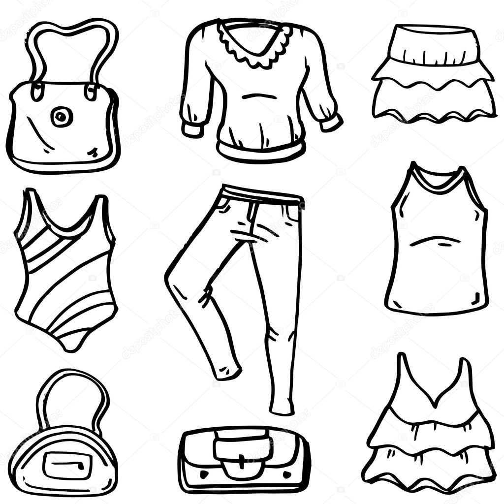 Imágenes: ropa y accesorios para colorear | Accesorios de ropa para