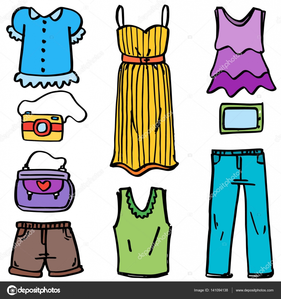 Doodle of women clothes bag collection — Stock Vector © kongvector ...