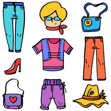 Kadın giyim stil vektör çizim