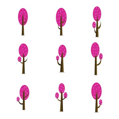 Stil vektör düz ağaç kümesi