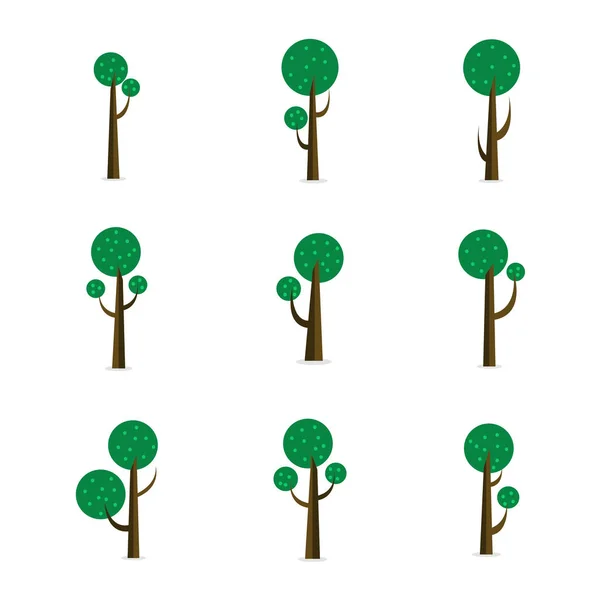 Illustration vectorielle du jeu de style arbre — Image vectorielle