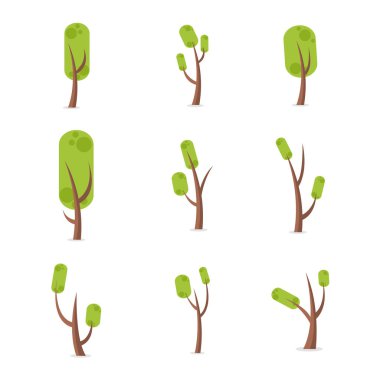Ağaç vektör çizim seti