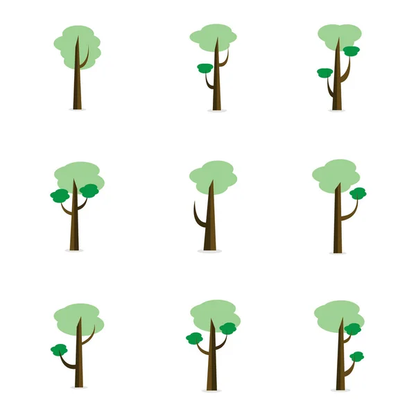 Collection of tree set unique — Stock Vector