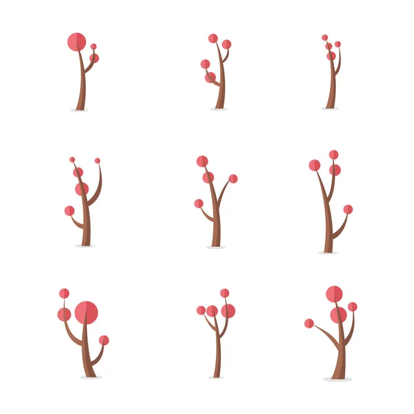 Uppsättning av träd på våren vector — Stock vektor