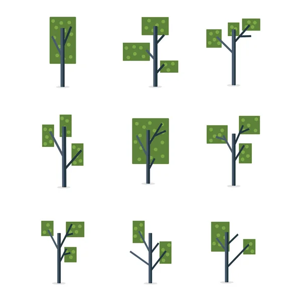 Векторная иллюстрация множества деревьев — стоковый вектор