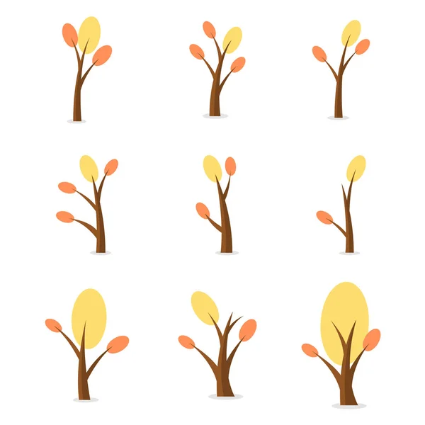Ensemble de style arbre au printemps — Image vectorielle
