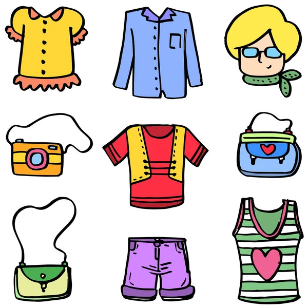 Doodle of clothes object women — Stock Vector