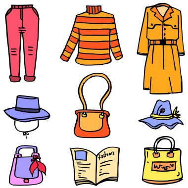 Kadın Giyim Aksesuarları nesnesinin Doodle