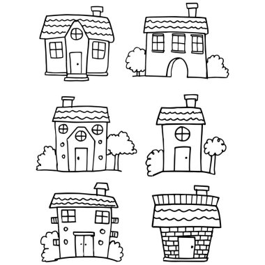 Doodle evin çeşitli ayarla