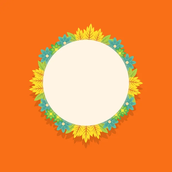 Marco de corona de la colección de flores de primavera — Vector de stock