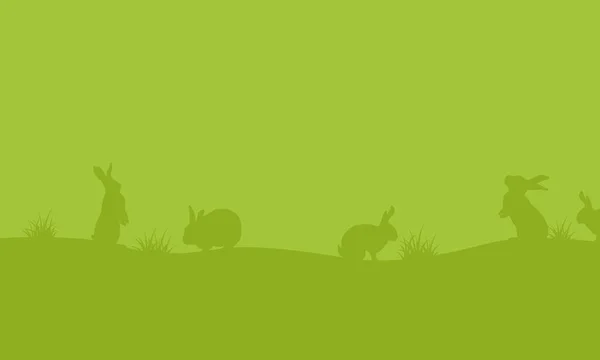Osterei mit Hase auf grünem Hintergrund — Stockvektor