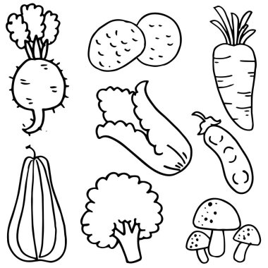El çizmek sebze Doodles