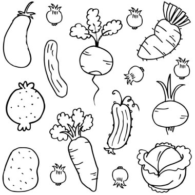 Sebze nesne topluluğu doodle