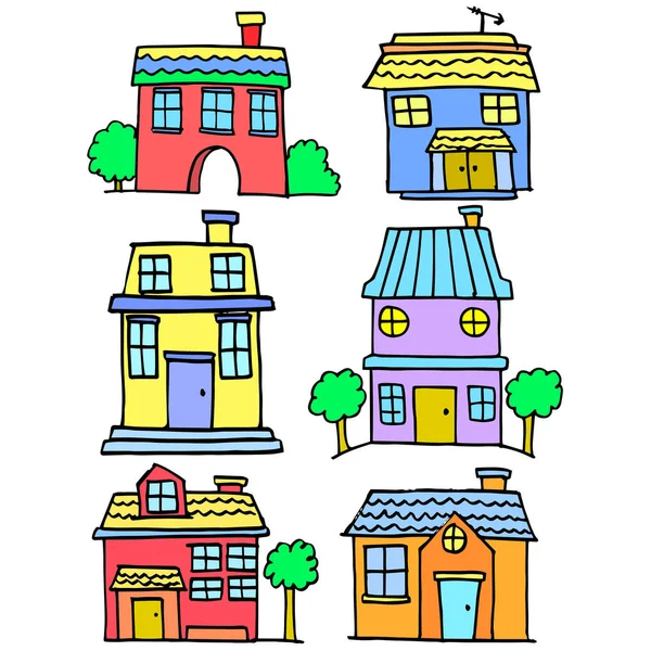 Vector illustration of house set various — Stock Vector