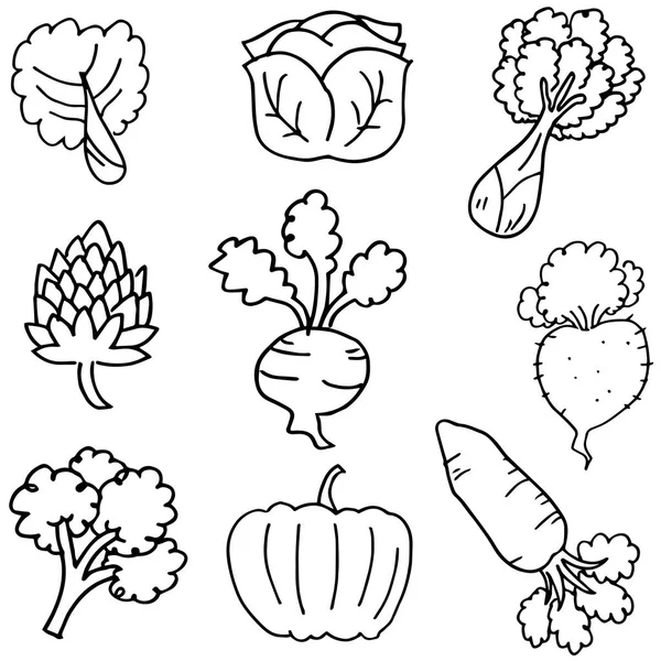 蔬菜手绘涂鸦 — 图库矢量图片