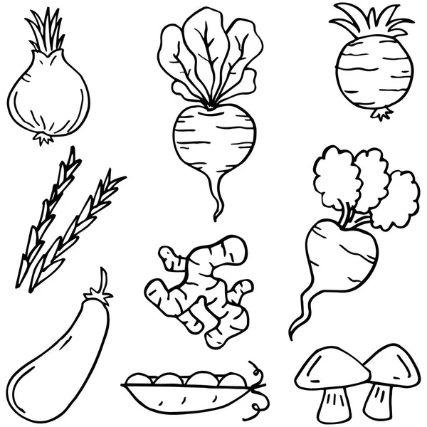 涂鸦的蔬菜矢量艺术 — 图库矢量图片