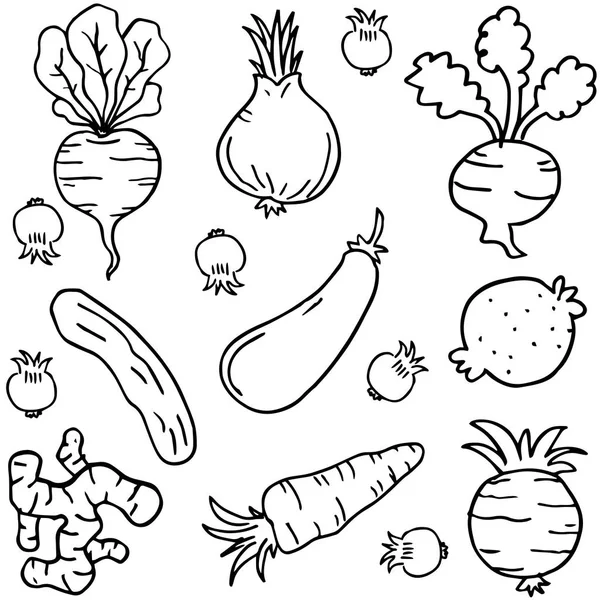 涂鸦的蔬菜集合对象 — 图库矢量图片