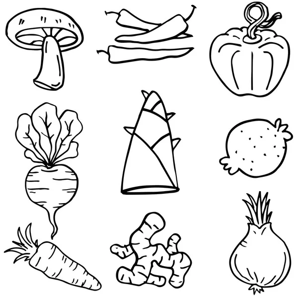 Doodle ilustração arte vetor vegetal — Vetor de Stock