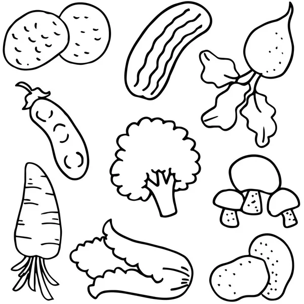 Disegna a mano verdure di scarabocchi — Vettoriale Stock