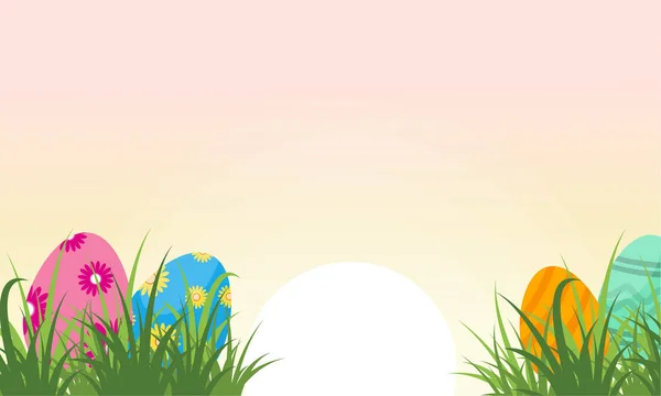 Al amanecer huevo de Pascua paisaje — Vector de stock
