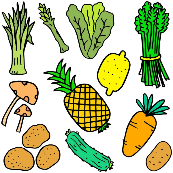 Arte vectorial de los garabatos de objetos vegetales — Vector de stock