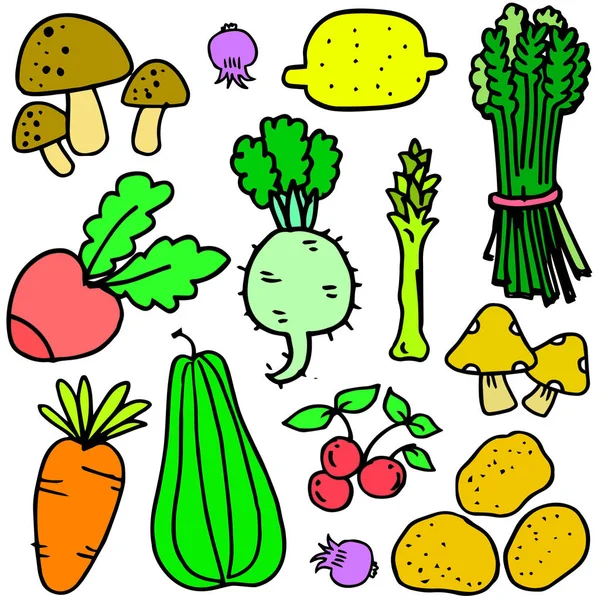 Coleção de vegetais objeto — Vetor de Stock