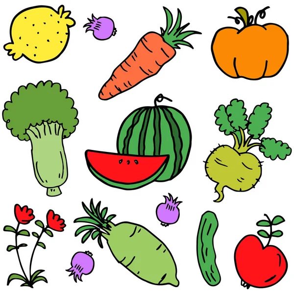Vektorillustration des Gemüsesets — Stockvektor