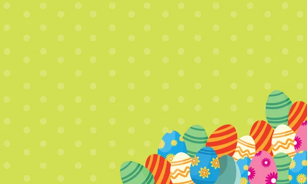 Arte vectorial de Pascua con colección de huevos — Vector de stock