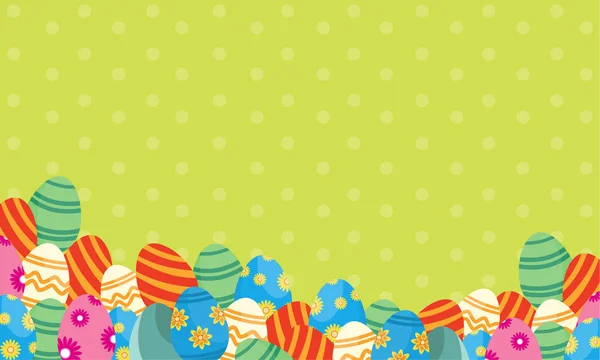 Tarjeta de felicitación Pascua con huevos estilo — Vector de stock