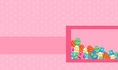 Manzara Paskalya tema stil tebrik kartı