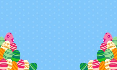 Paskalya yumurtası vektör sanat tebrik kartı
