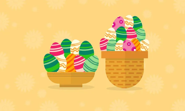 Collection of easter egg style vector flat — Stock Vector