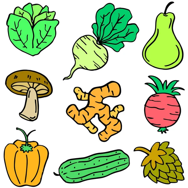 Ilustração do conjunto de objetos vegetais — Vetor de Stock