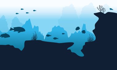 Mercan kayalığı manzara ile sualtı arka plan