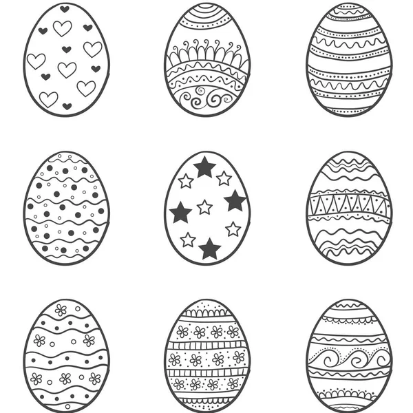 Doodle vejce velikonoční kolekce — Stockový vektor