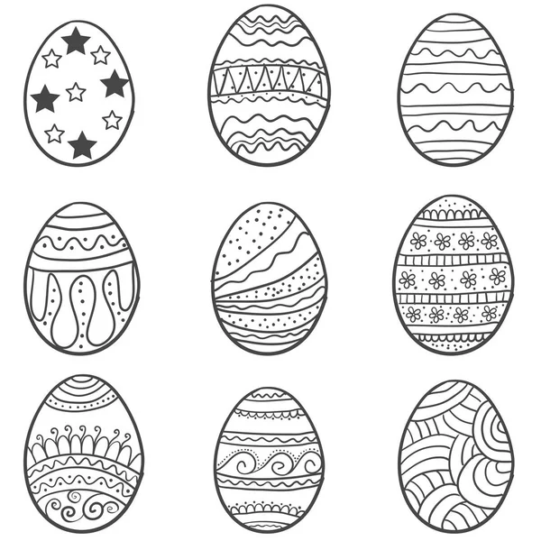 Doodle sada kolekce velikonoční vajíčko — Stockový vektor