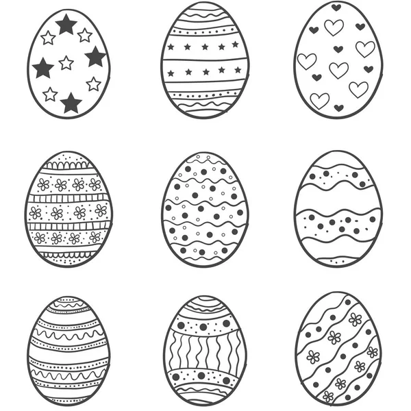 Sada velikonoční vajíčko čmáranice — Stockový vektor