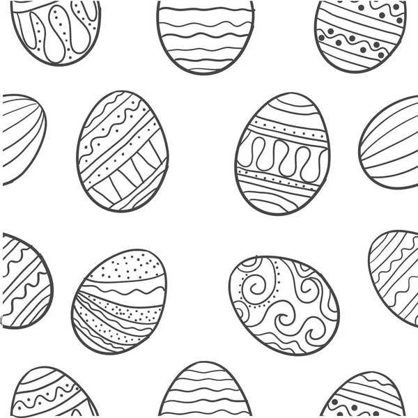 Coleção de ovos de Páscoa conjunto doodles — Vetor de Stock