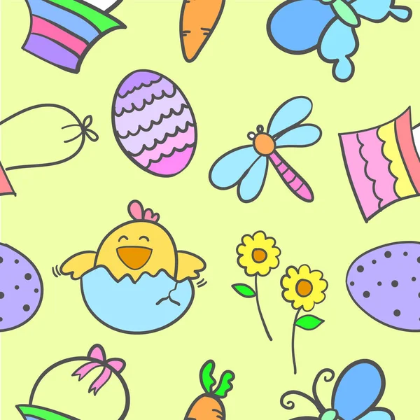 Doodle de huevo de Pascua estilo colorido — Vector de stock