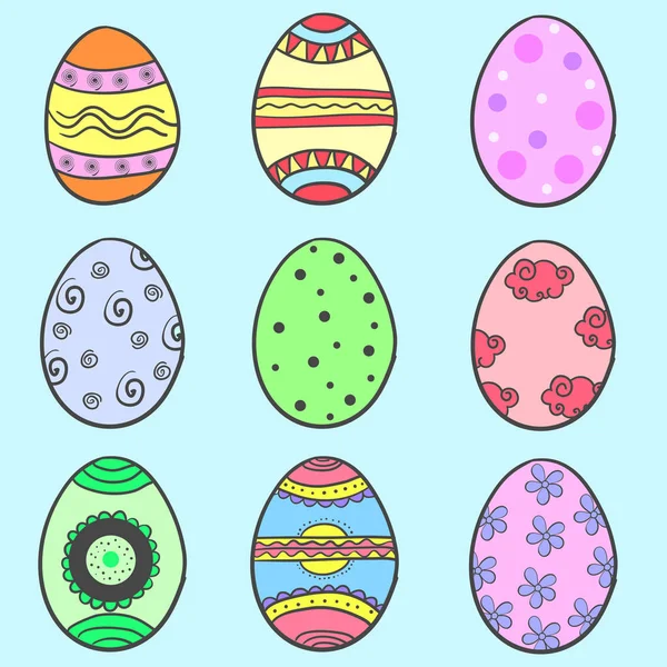 Doodle set easter egg style — Stock Vector